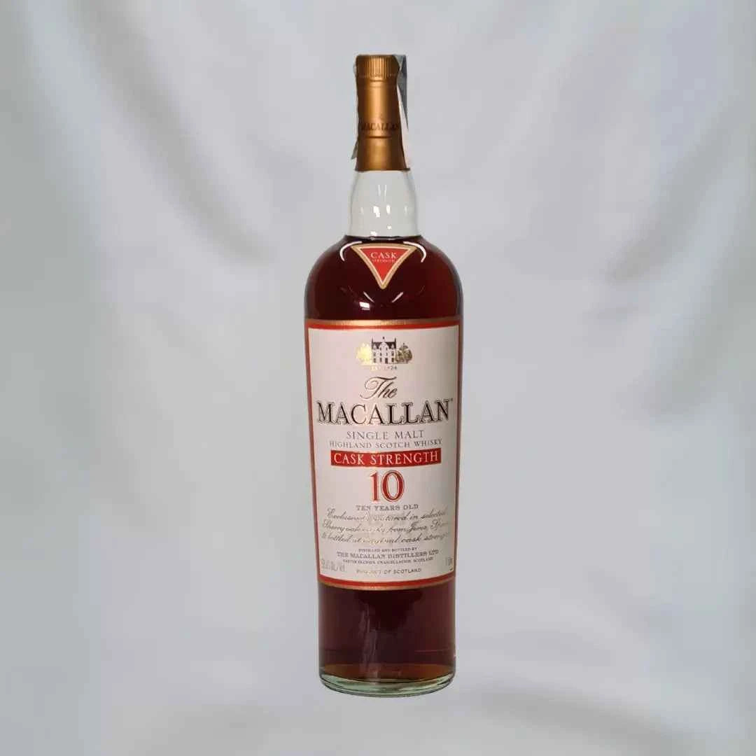 Bottiglia di scotch whisky ​Macallan 10 years old Scotch Whisky | Single Malt Cask Strength | 1L 58,6% | Sherry Wood Cask