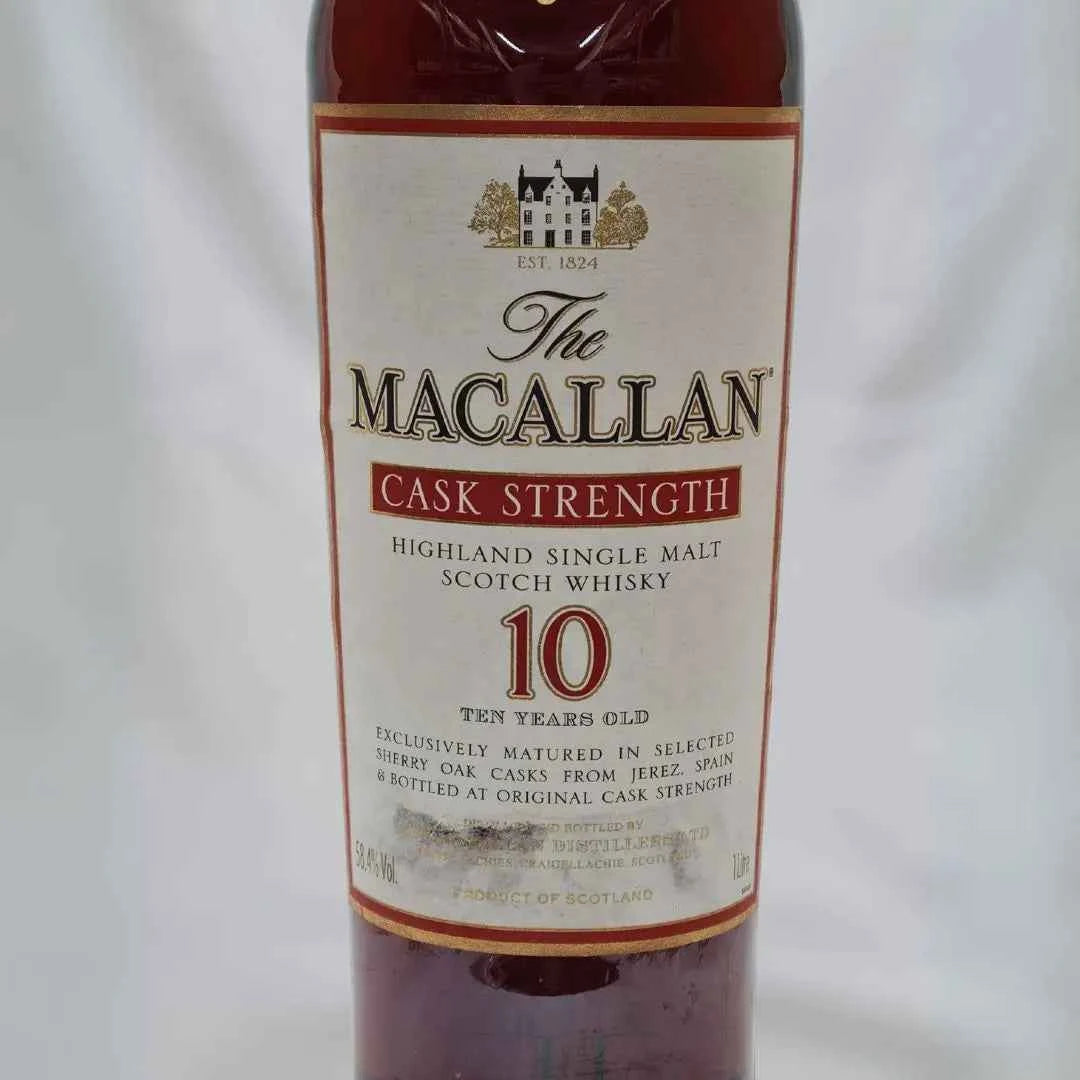 Bottiglia di scotch whisky ​Macallan 10 years old Cask Strength 58,4% 1L | Single Malt | Sherry Wood Cask - Timeless Whisky