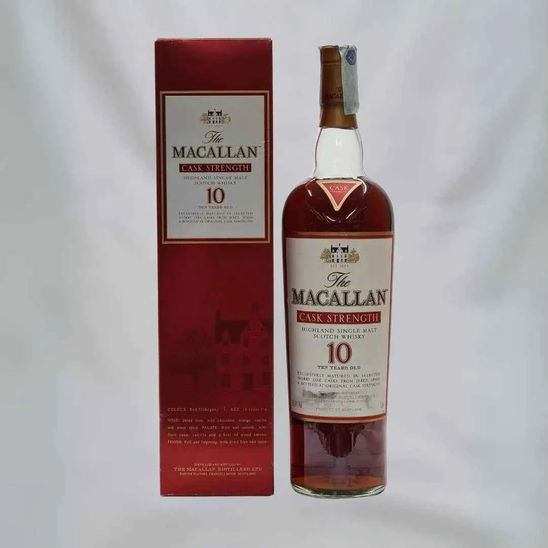 Bottiglia di scotch whisky ​Macallan 10 years old Cask Strength 58,4% 1L | Single Malt | Sherry Wood Cask - Timeless Whisky