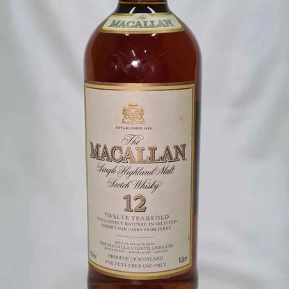Bottiglia di scotch whisky ​Macallan 12 years old Scotch Whisky | Single malt | 1L 43% | sherry wood cask in vendita nello shop online