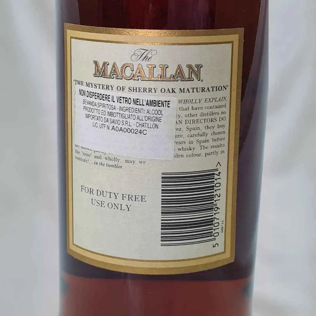 Bottiglia di scotch whisky ​Macallan 12 years old Scotch Whisky | Single malt | 1L 43% | sherry wood cask in vendita nello shop online