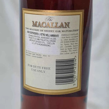 Bottiglia di scotch whisky ​Macallan 12 years old Scotch Whisky | Single malt | 1L 43% | sherry wood cask in vendita nello shop online