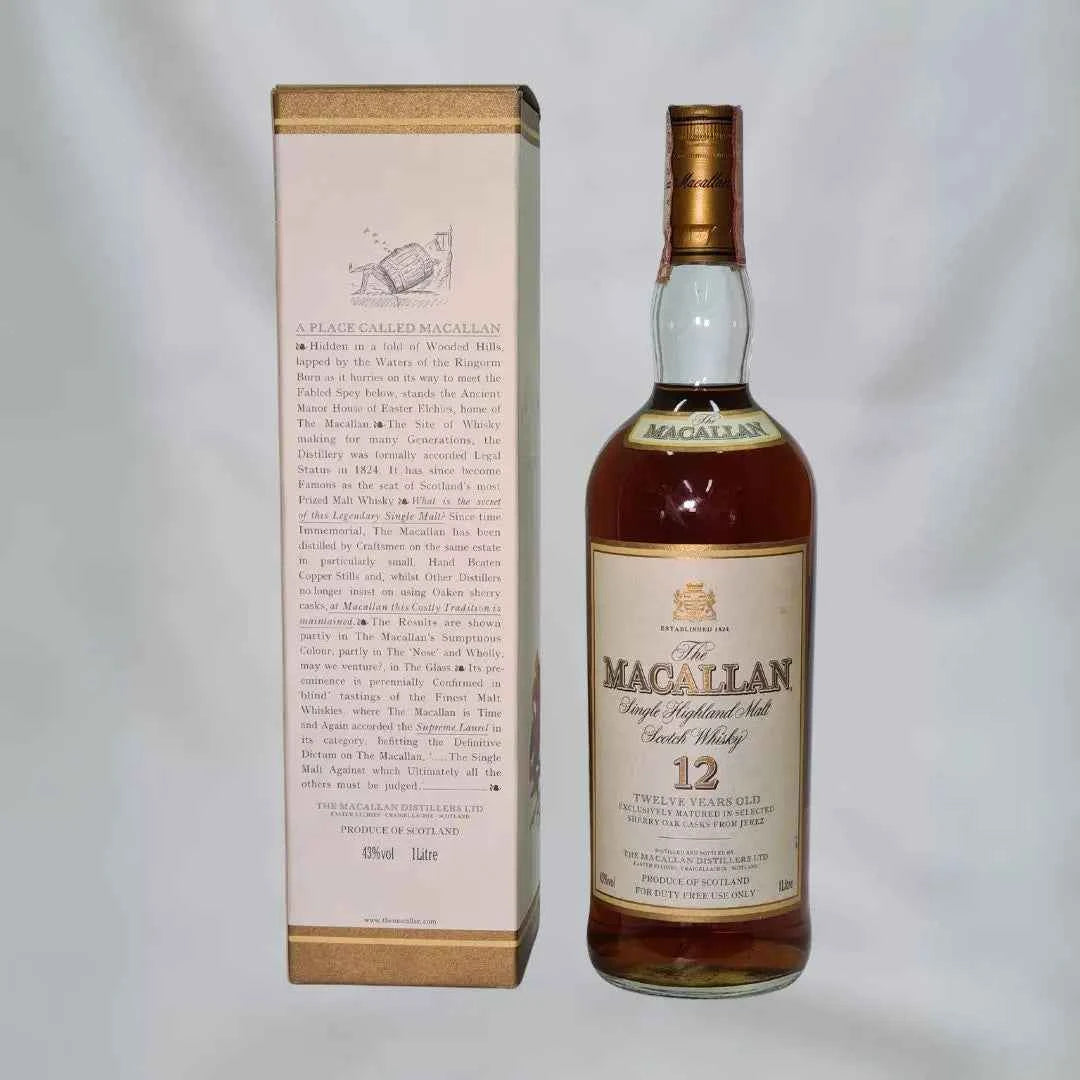 Bottiglia di scotch whisky ​Macallan 12 years old Scotch Whisky | Single malt | 1L 43% | sherry wood cask in vendita nello shop online